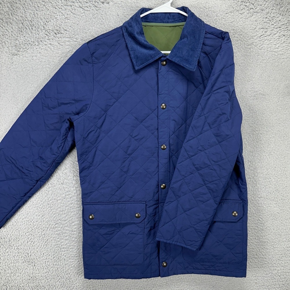 Vineyard‎ Vines Jacket Barn Chore Coat Mens Large Blue Quilted Corduroy Collar
